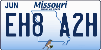 MO license plate EH8A2H