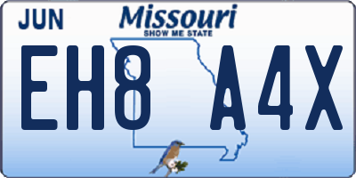 MO license plate EH8A4X