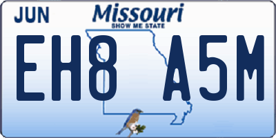 MO license plate EH8A5M