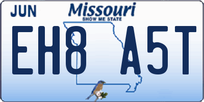 MO license plate EH8A5T