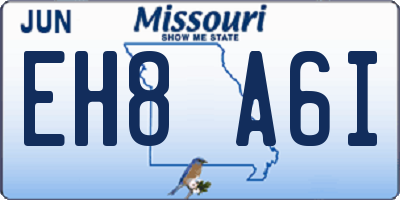 MO license plate EH8A6I
