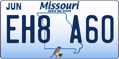 MO license plate EH8A6O