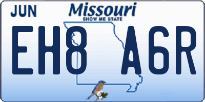 MO license plate EH8A6R