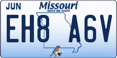 MO license plate EH8A6V