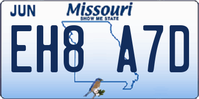 MO license plate EH8A7D
