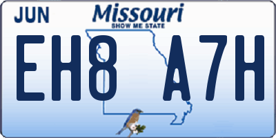 MO license plate EH8A7H