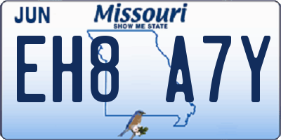 MO license plate EH8A7Y