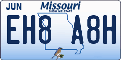MO license plate EH8A8H