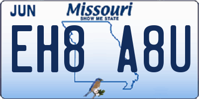 MO license plate EH8A8U