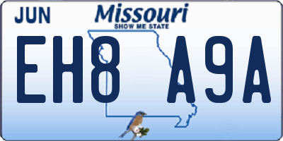 MO license plate EH8A9A
