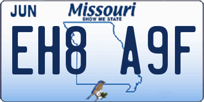 MO license plate EH8A9F