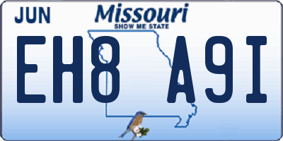 MO license plate EH8A9I
