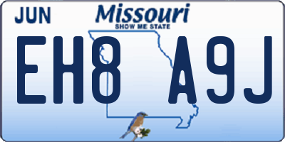 MO license plate EH8A9J