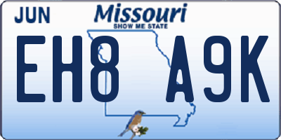 MO license plate EH8A9K