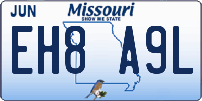 MO license plate EH8A9L