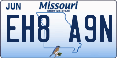 MO license plate EH8A9N
