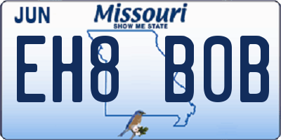 MO license plate EH8B0B
