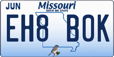 MO license plate EH8B0K