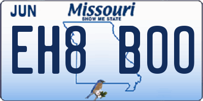 MO license plate EH8B0O