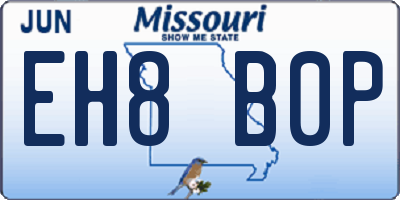 MO license plate EH8B0P