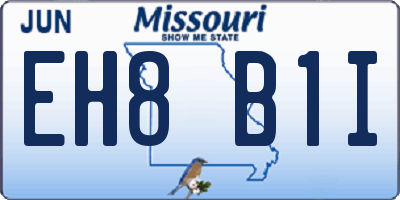 MO license plate EH8B1I