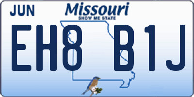 MO license plate EH8B1J