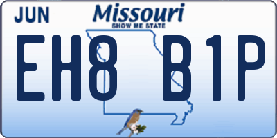 MO license plate EH8B1P