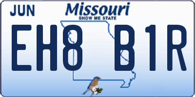 MO license plate EH8B1R