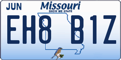 MO license plate EH8B1Z