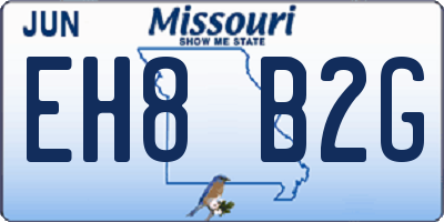 MO license plate EH8B2G