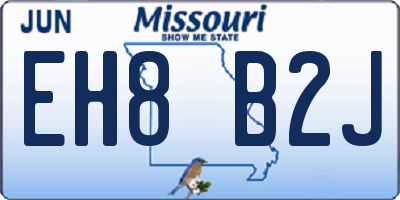MO license plate EH8B2J