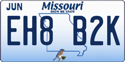 MO license plate EH8B2K