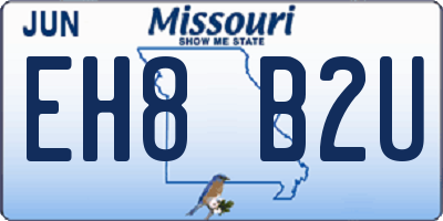 MO license plate EH8B2U
