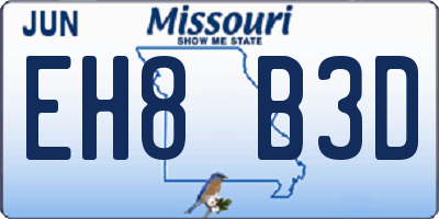MO license plate EH8B3D