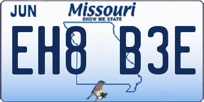 MO license plate EH8B3E