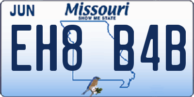 MO license plate EH8B4B