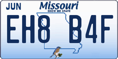 MO license plate EH8B4F