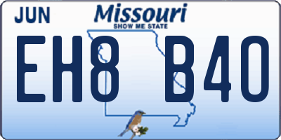MO license plate EH8B4O