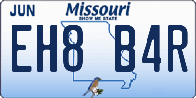 MO license plate EH8B4R