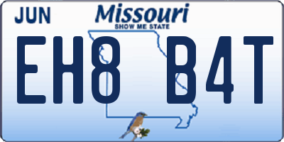 MO license plate EH8B4T
