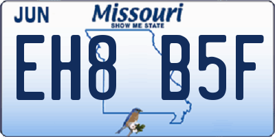 MO license plate EH8B5F
