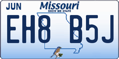 MO license plate EH8B5J