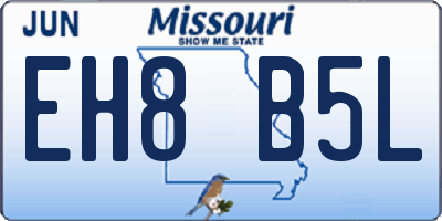 MO license plate EH8B5L