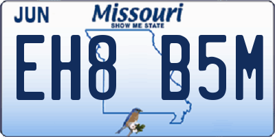 MO license plate EH8B5M