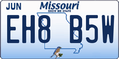 MO license plate EH8B5W