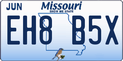 MO license plate EH8B5X