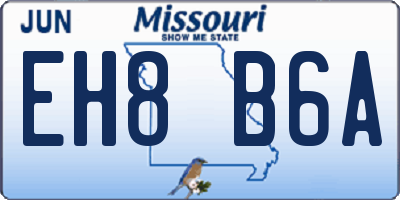 MO license plate EH8B6A