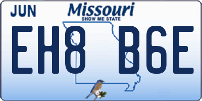 MO license plate EH8B6E