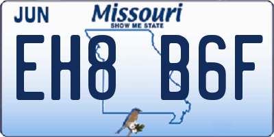 MO license plate EH8B6F