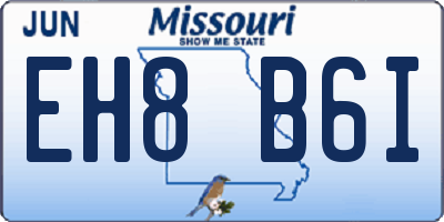 MO license plate EH8B6I